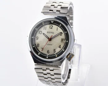 Uncommon domestic Soviet mechanical Vostok with crown on 4 o'clock