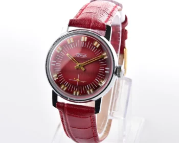 ZiM Soviet mechanical wrist watch with crimson dial