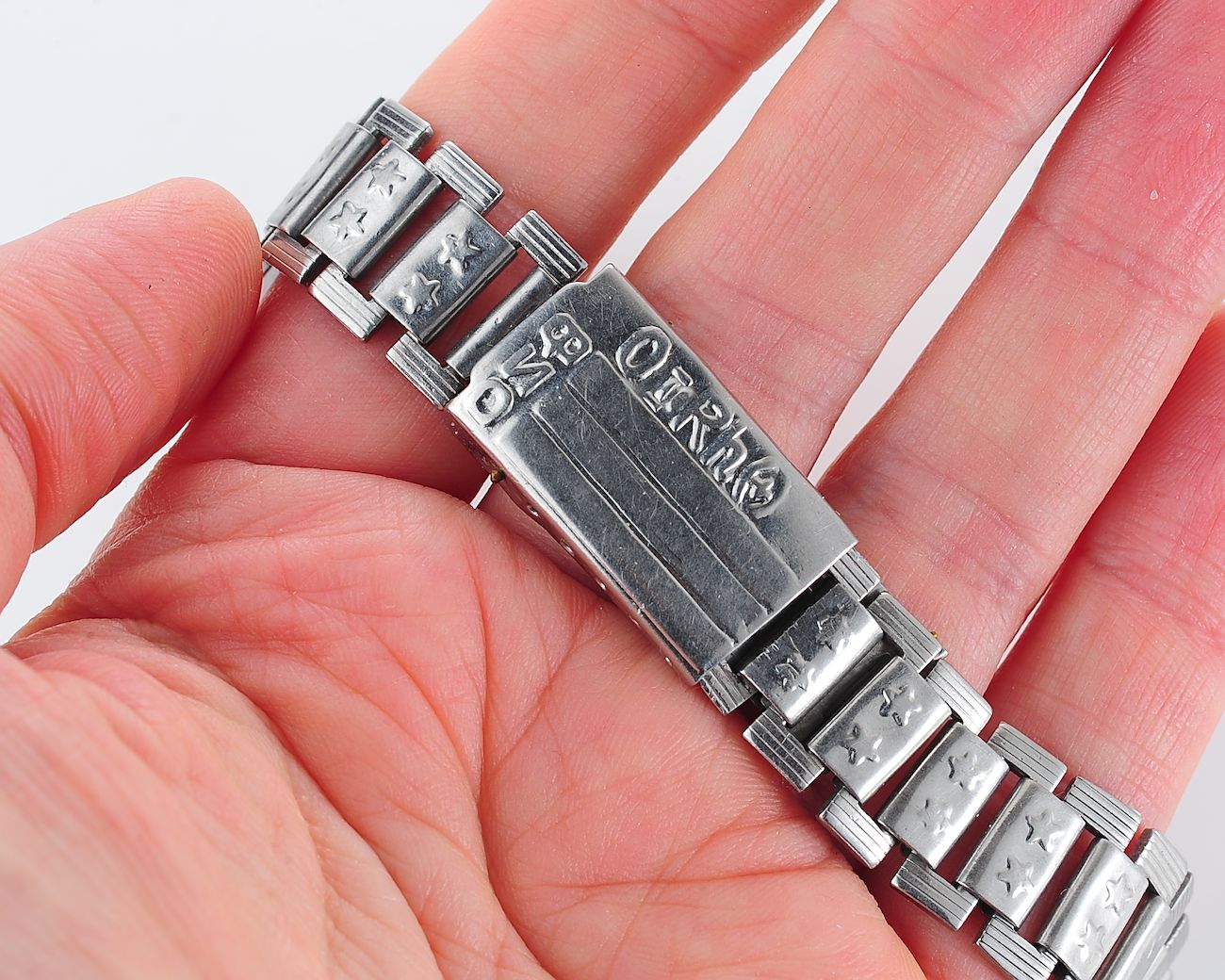 Vintage soviet "Afgan" stainless steel 18mm watch bracelet - 0(I)Rh(+) blood type