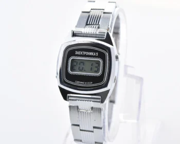 Digital vintage USSR wristwatch Electronika with stainless steel bracelet for ladies