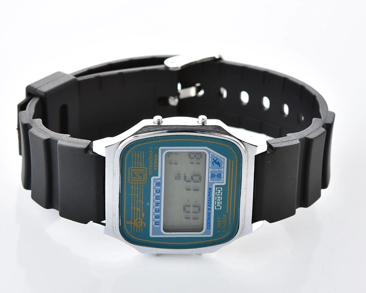 Digital vintage wristwatch Electronika with silicon strap