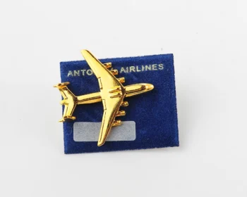 🇺🇦 Antonov An-225 «Mriya» gold-tone pin on Antonov Airlines card – 100% of revenue goes to Ukrainian Armed Forces