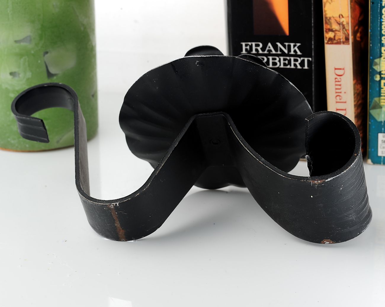 Vintage Soviet Wrought Iron Style Candle Holder – Black Metal Tulip Petal Candlestick