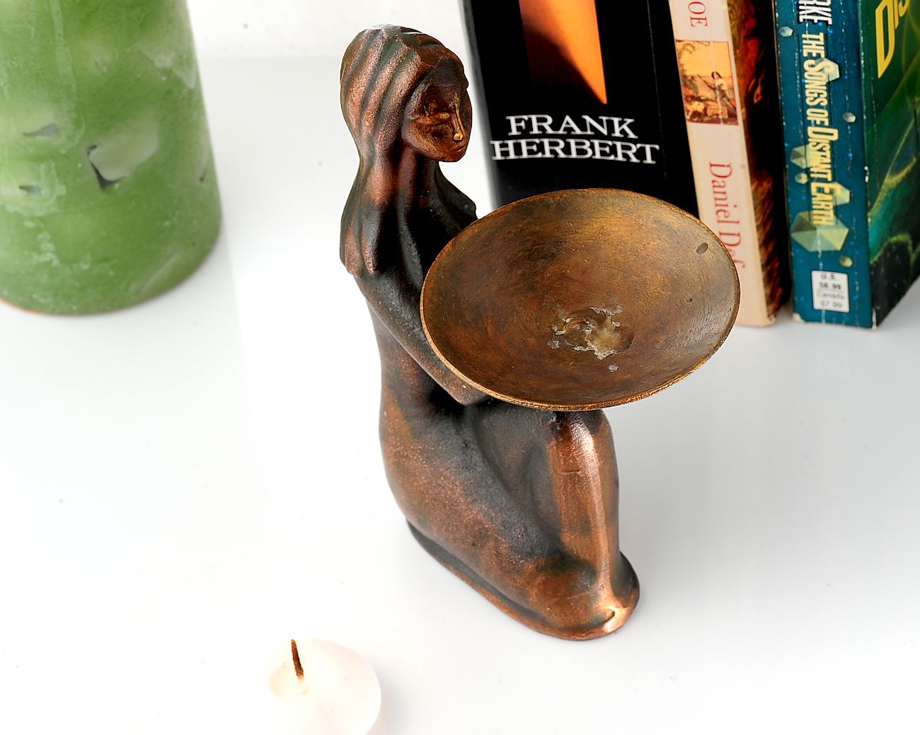 Vintage Soviet Mid-Century Modern Candle Holder – Elegant Kneeling Woman Figurine