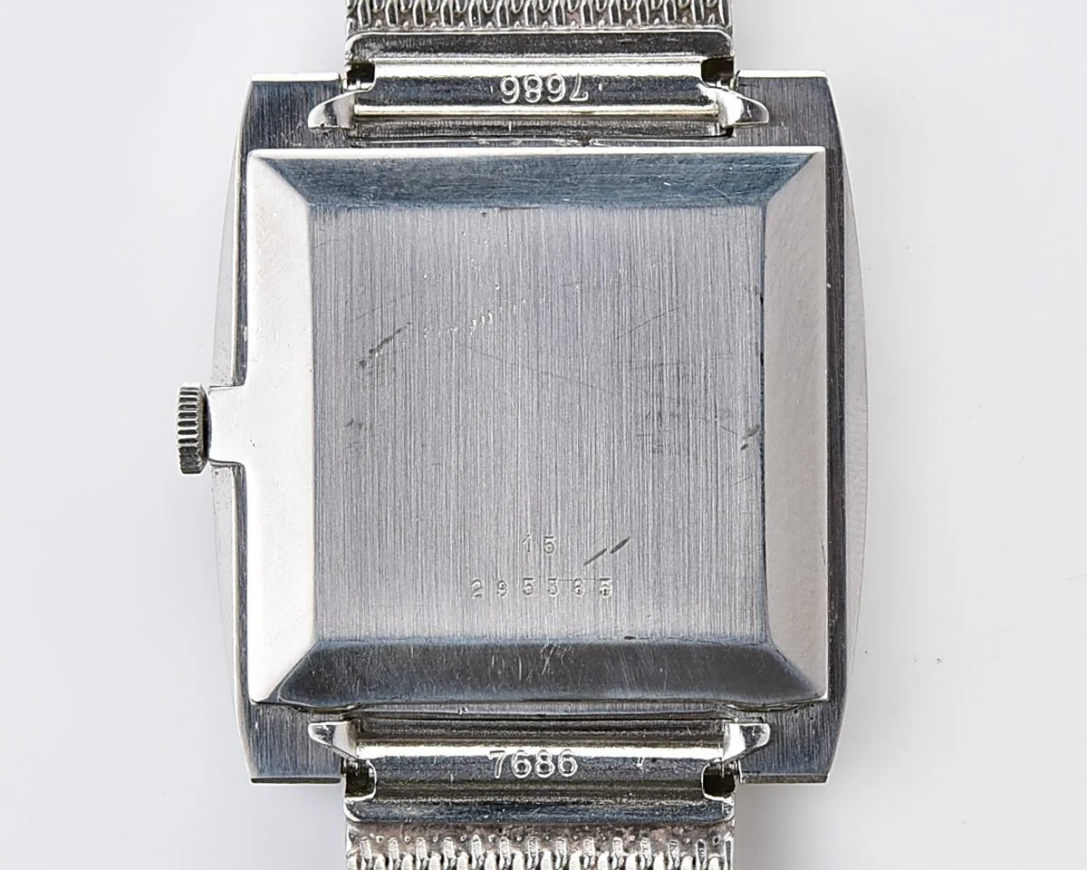 Longines Dress watch with Ultra-Slim Cushion Case with Original Factory Mesh Bracelet from 1970