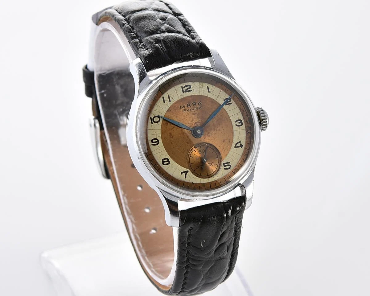 Vintage Soviet Mayak mechanical watch, 1MChZ, the 2nd quarter of 1955