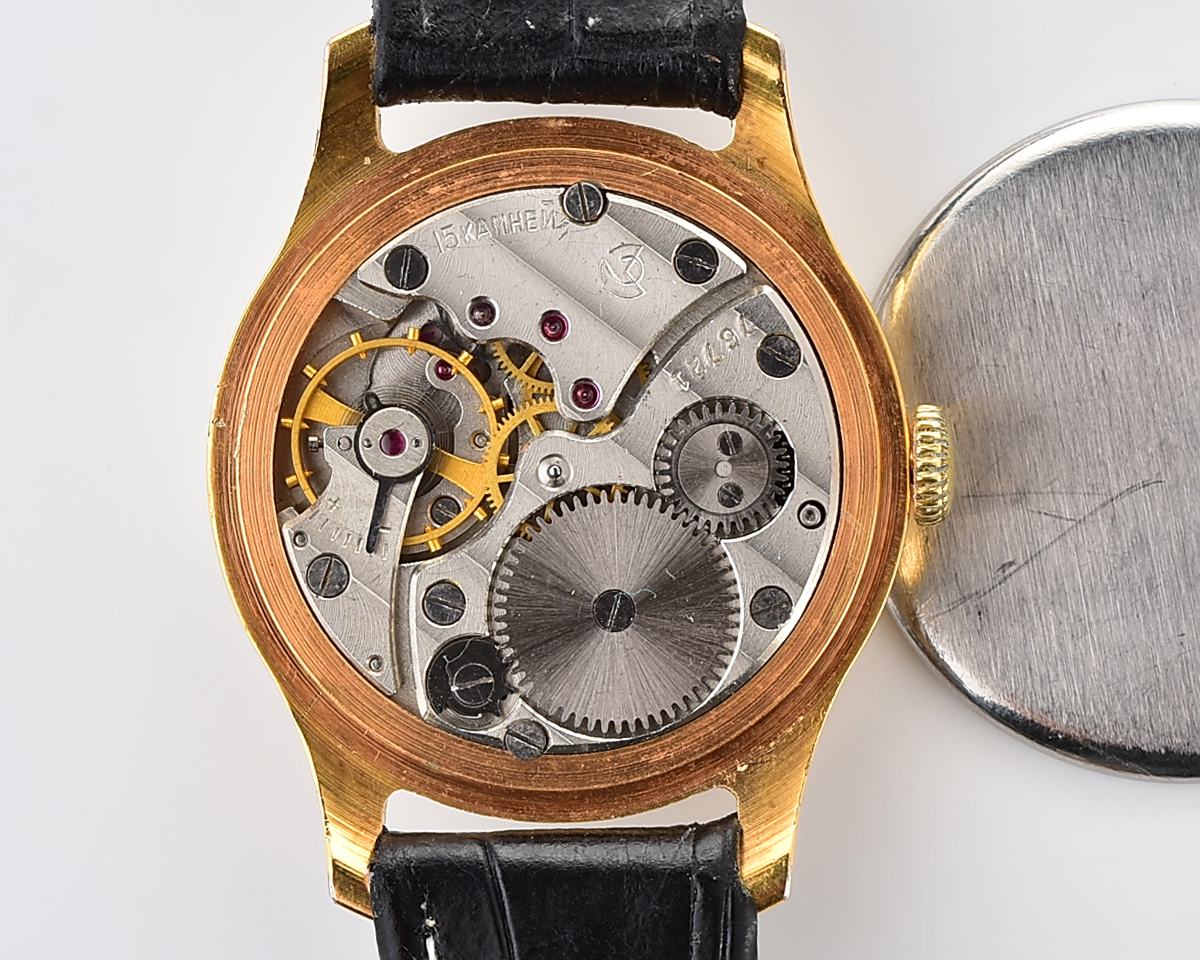 Vintage gold-plated soviet mechanical POBEDA, 2MChZ from the 1950s