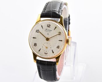 Vintage soviet mechanical POBEDA watch with rare textured dial, 2MChZ from 1950s