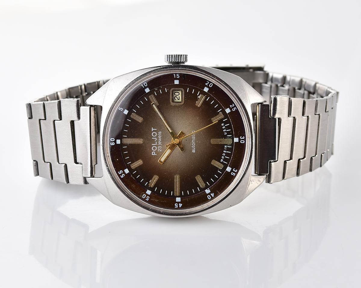 POLJOT "55G"(Aeroflot) automatic mechanical watch, stainless steel body