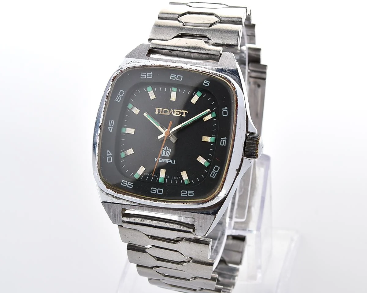 Large Soviet Poljot watch with quartz movement