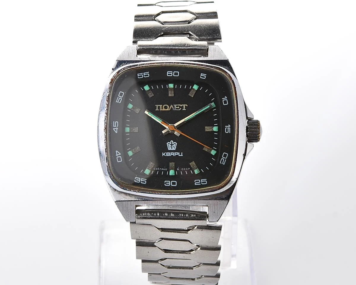 Large Soviet Poljot watch with quartz movement