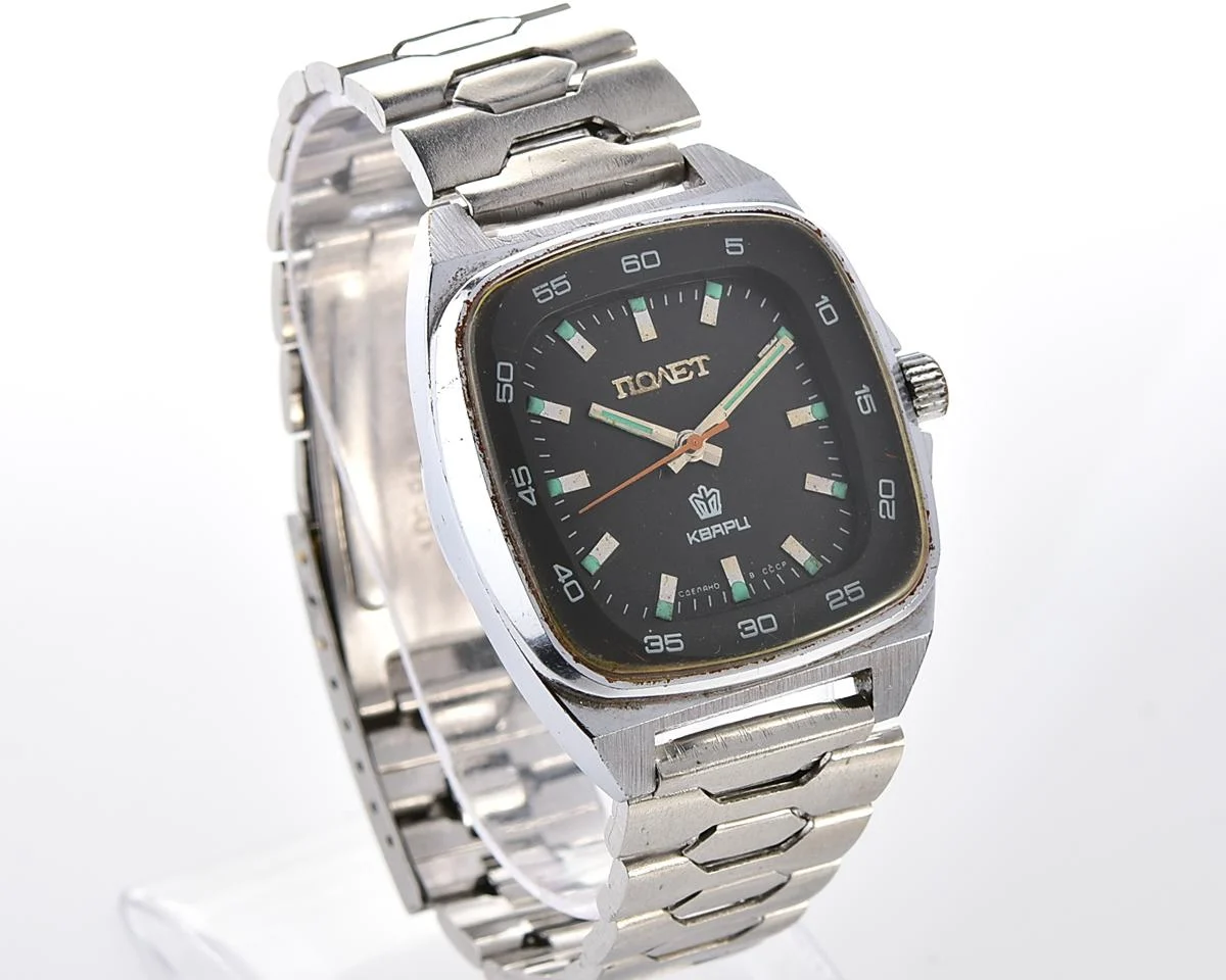 Large Soviet Poljot watch with quartz movement