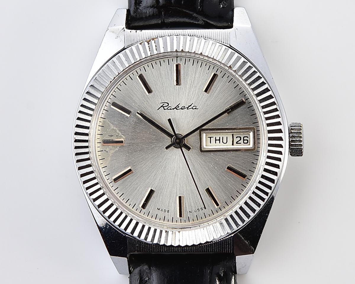 RAKETA vintage mechanical wristwatch with double calendar