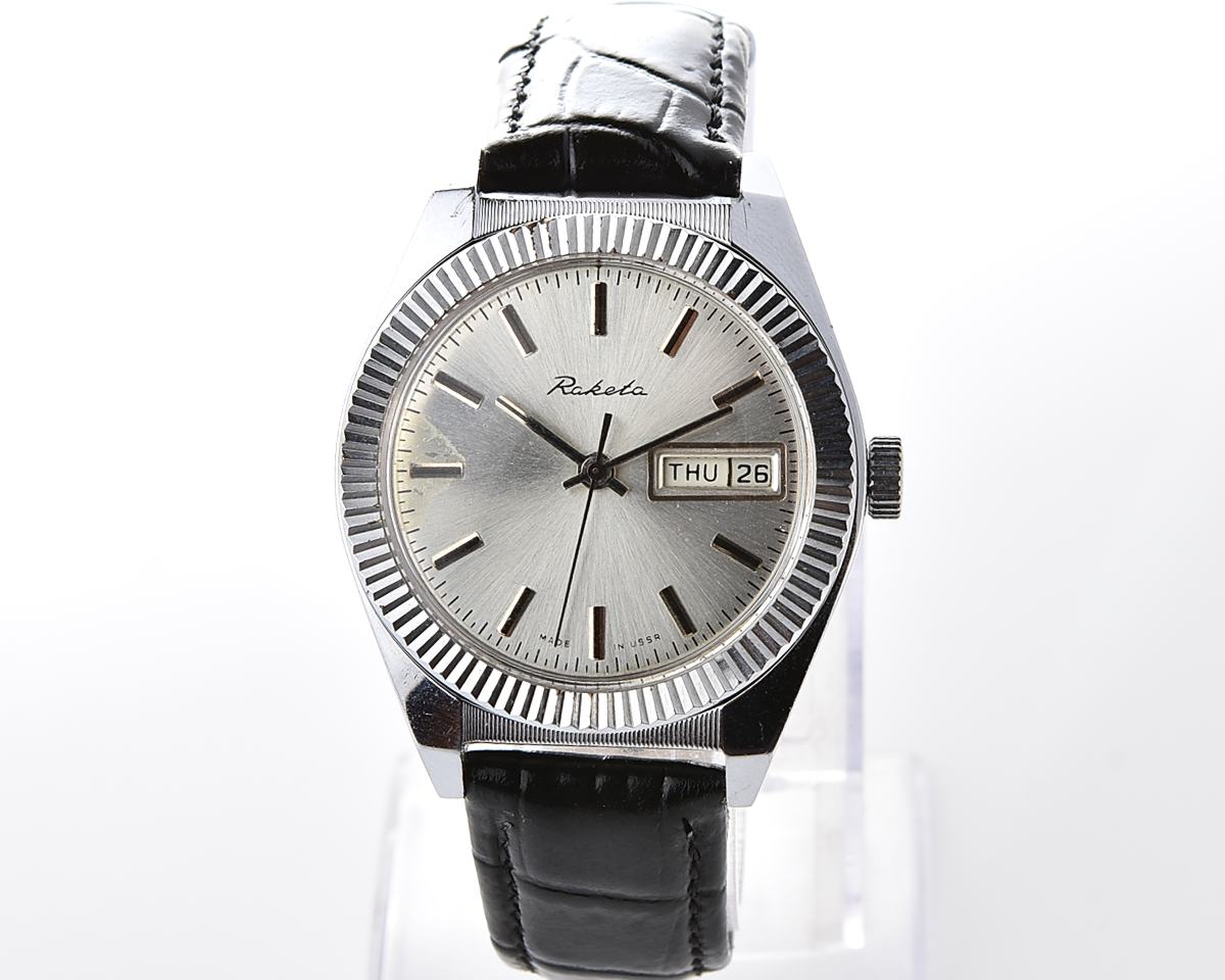 RAKETA vintage mechanical wristwatch with double calendar