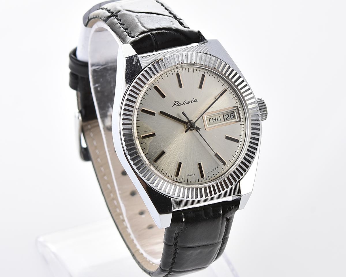 RAKETA vintage mechanical wristwatch with double calendar