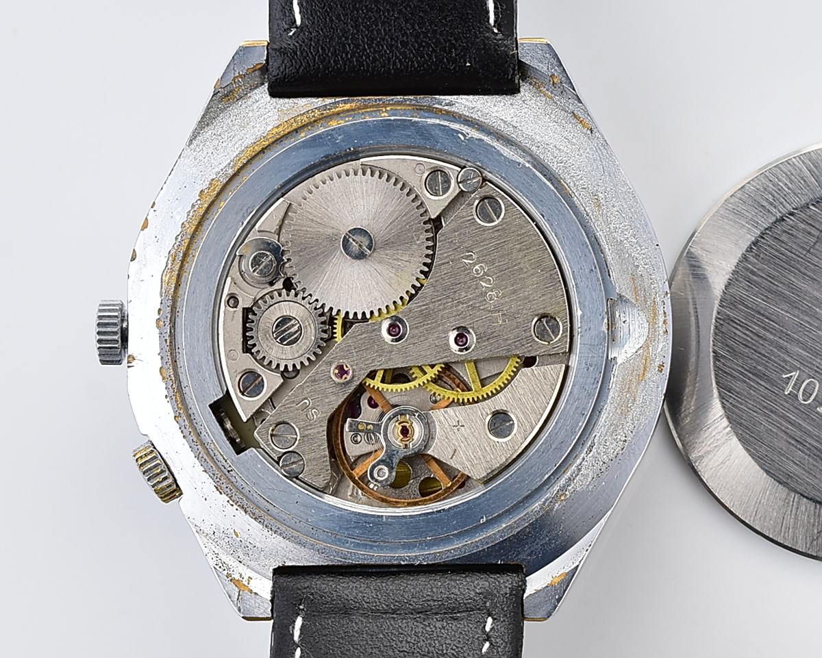 Soviet RAKETA perpetual calendar mechanical watch with rare black dial