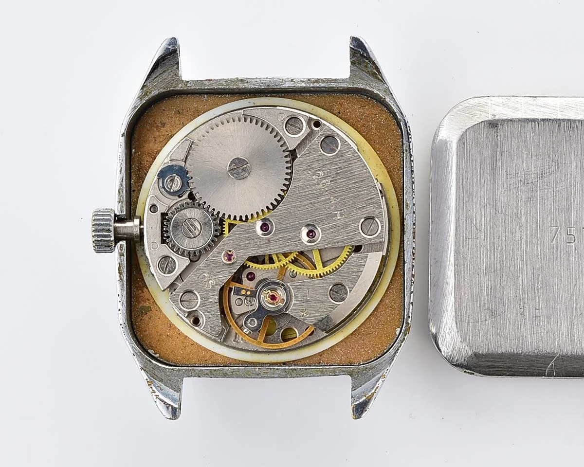 Vintage Soviet mechanical watch "Raketa" with roman numerals on the dial
