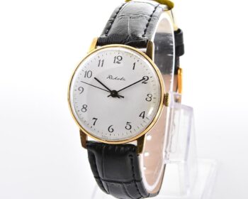 Gold-plated soviet RAKETA elegant vintage wristwatch