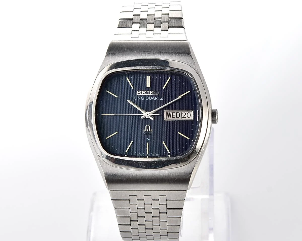 The 1978 vintage Seiko King Quartz with blue "linen" textured dial - Horological Royalty!