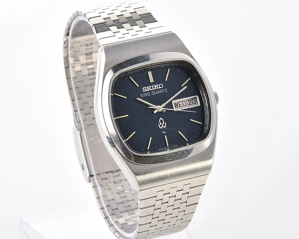 The 1978 vintage Seiko King Quartz with blue "linen" textured dial - Horological Royalty!