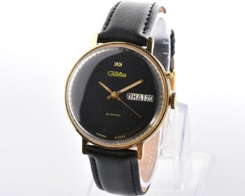Excellent Slava soviet gold-plated mechanical vintage watch