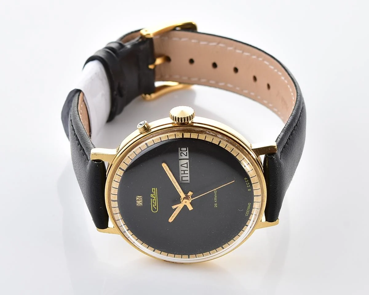 Excellent Slava Soviet gold-plated mechanical vintage watch