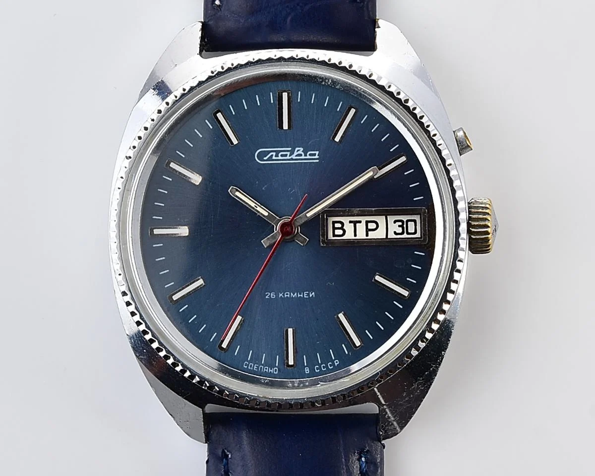 Excellent Slava vintage Soviet mechanical wristwatch