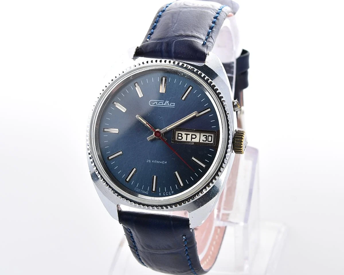 Excellent Slava vintage Soviet mechanical wristwatch