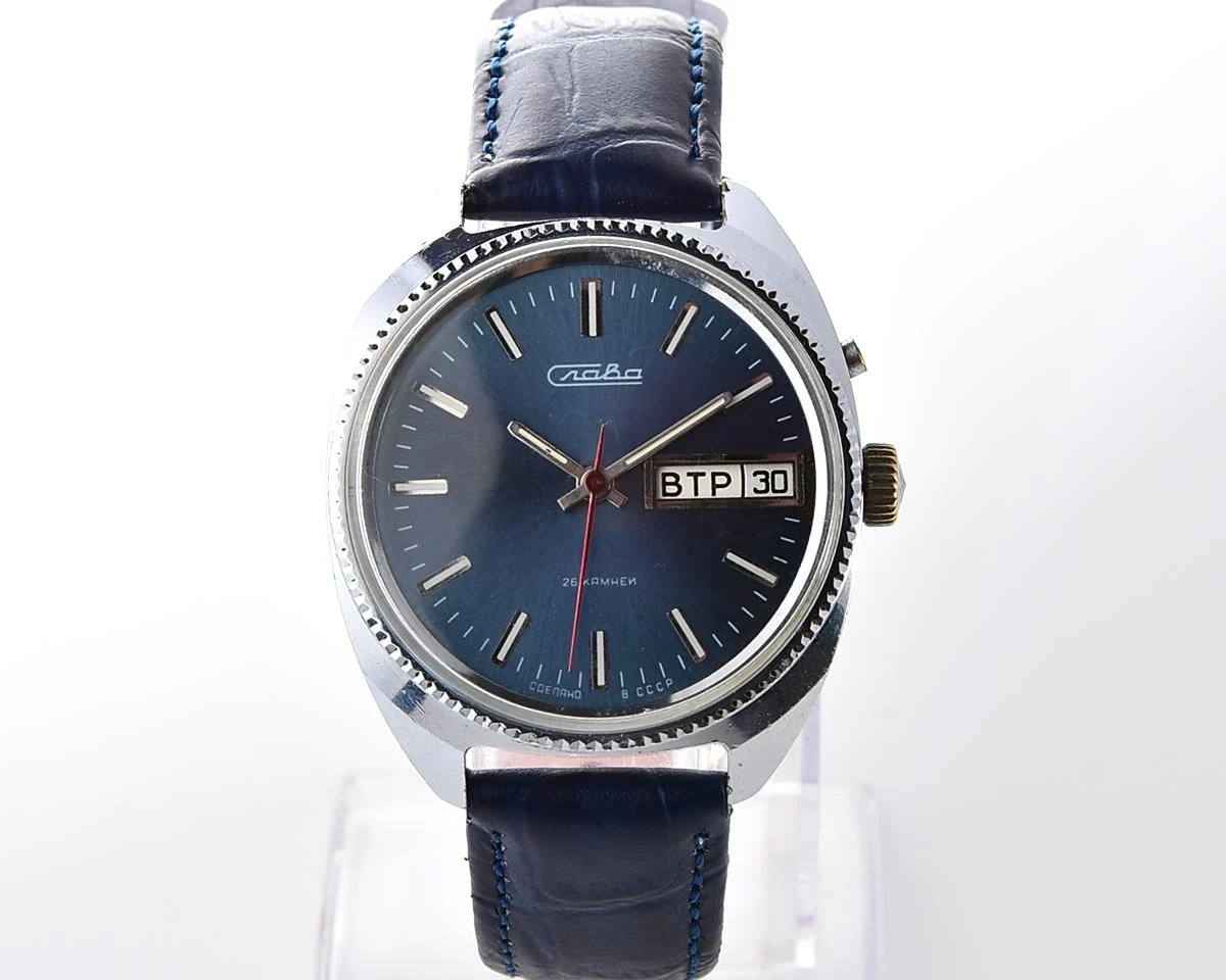 Excellent Slava vintage Soviet mechanical wristwatch