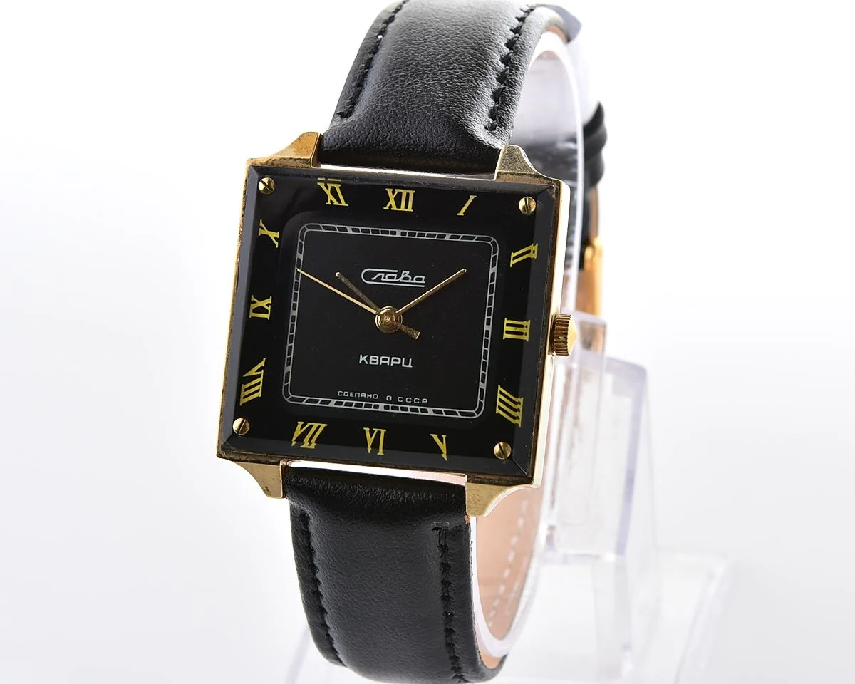 Soviet Slava with quartz movement in unusual square body