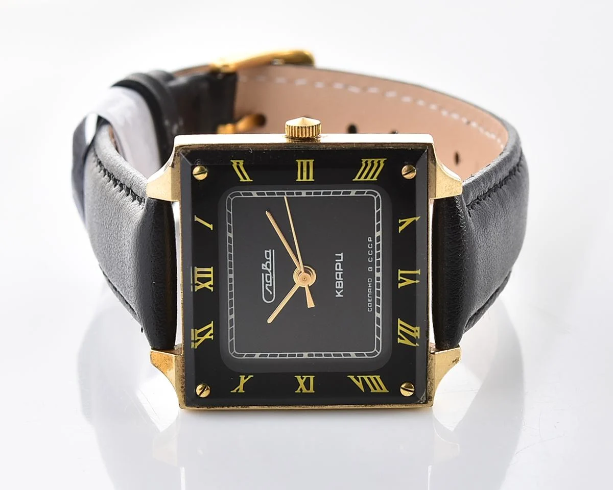 Soviet Slava with quartz movement in unusual square body