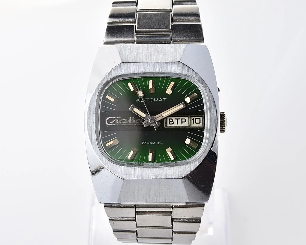 Slava-tank Soviet automatic vintage watch – 25th Congress of Communist Party of Soviet Union commemorative, 1976! - Image 3