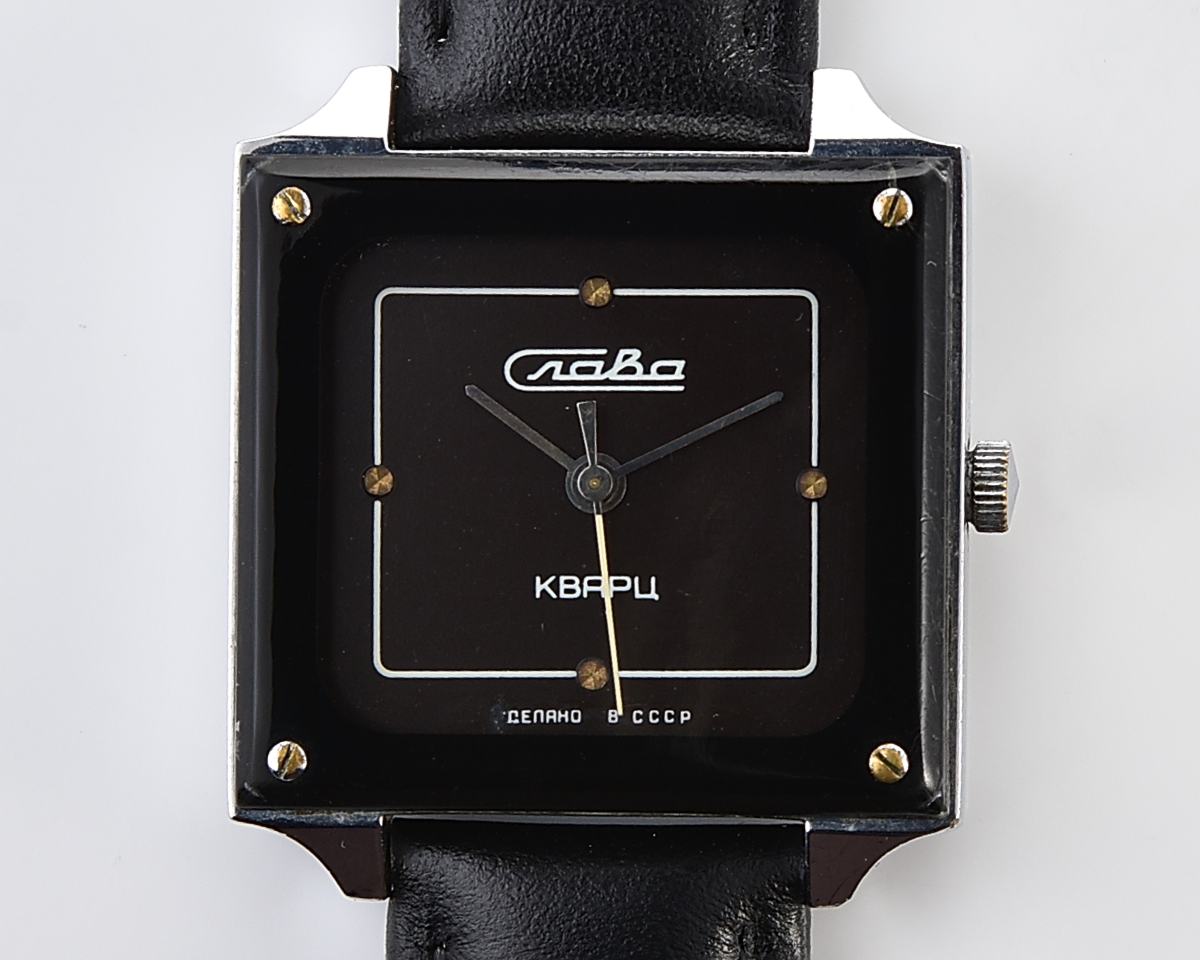 Automatic soviet SLAVA with quartz movement in unusual square body