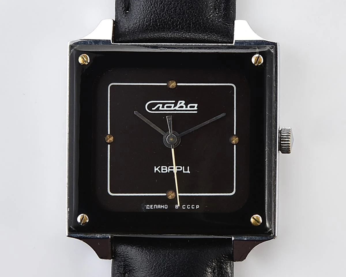 Soviet Slava with quartz movement in unusual square body