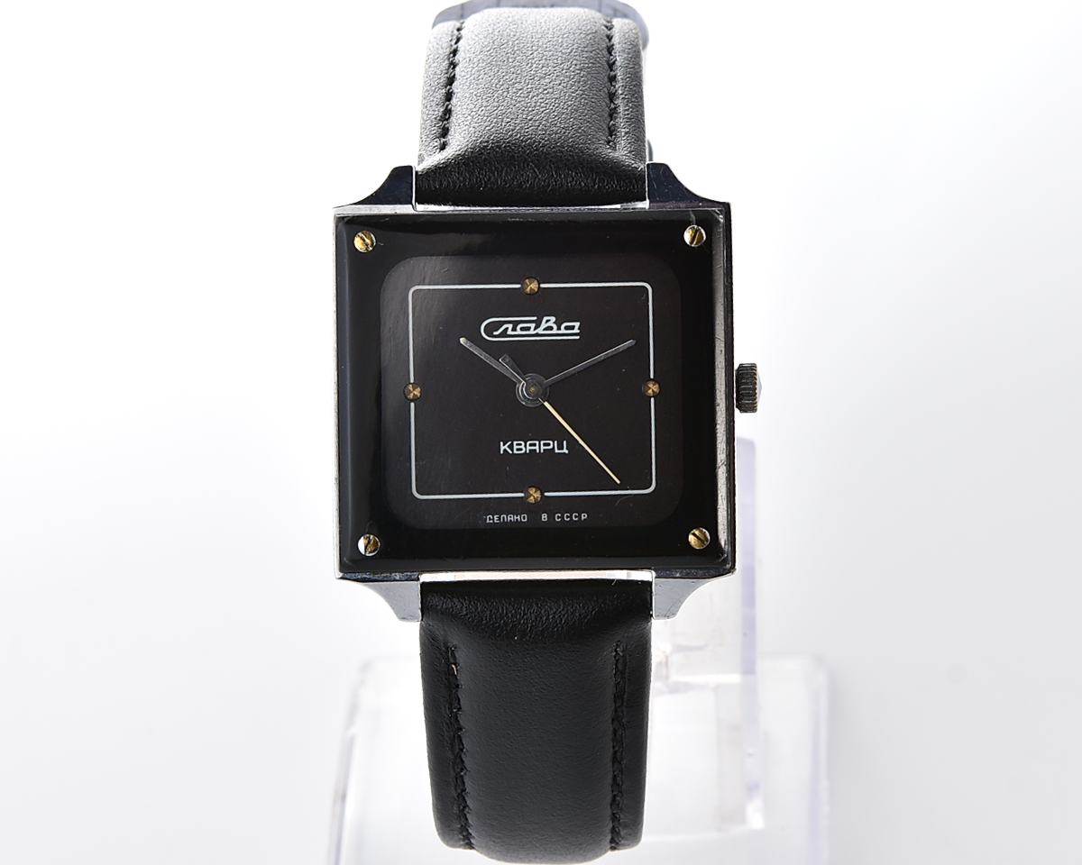 Automatic soviet SLAVA with quartz movement in unusual square body
