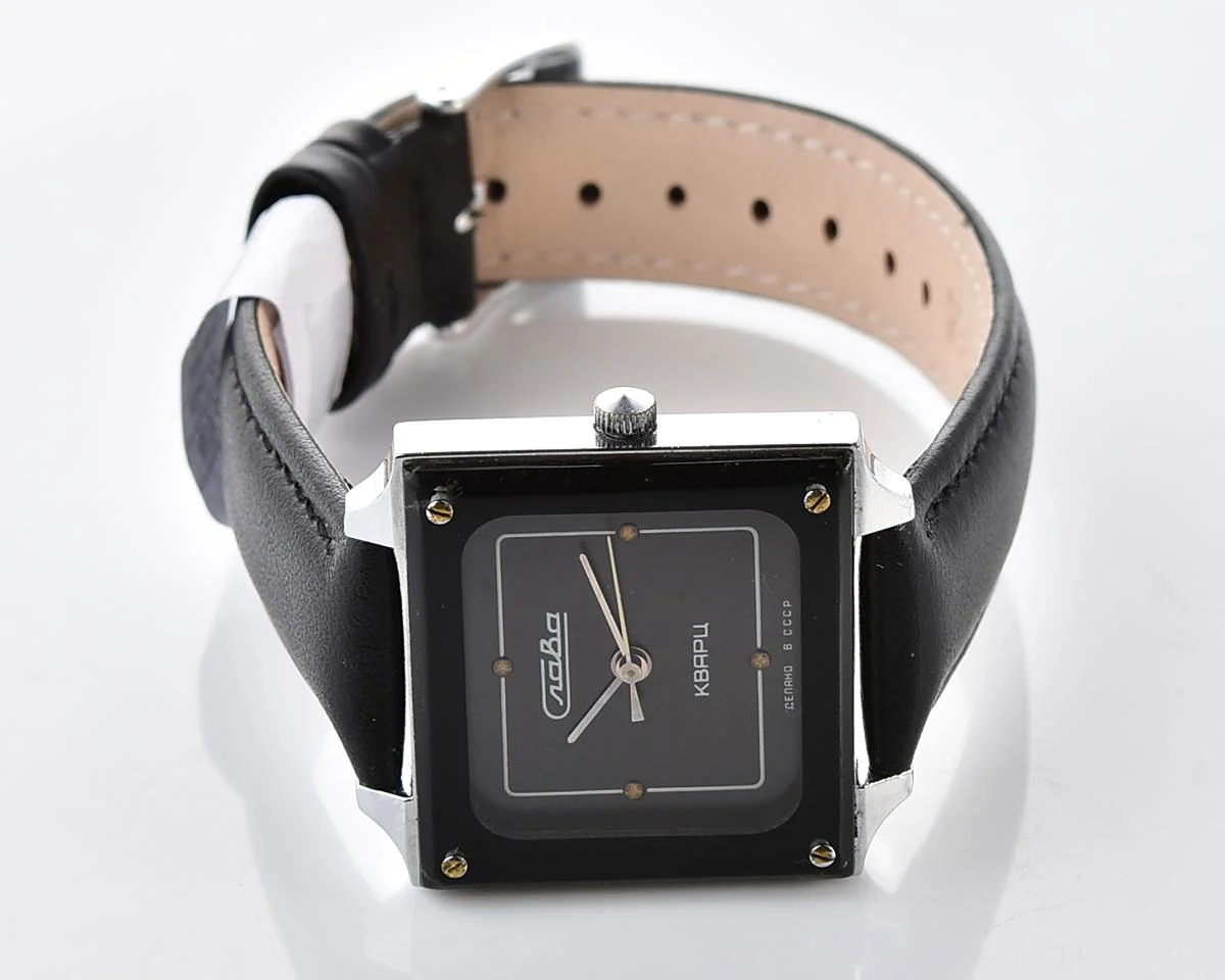 Soviet Slava with quartz movement in unusual square body