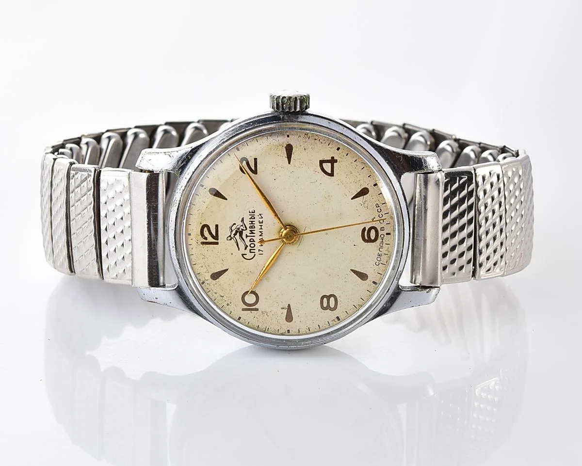 Vntage Soviet Sportivnie mechanical watch from the 1950s