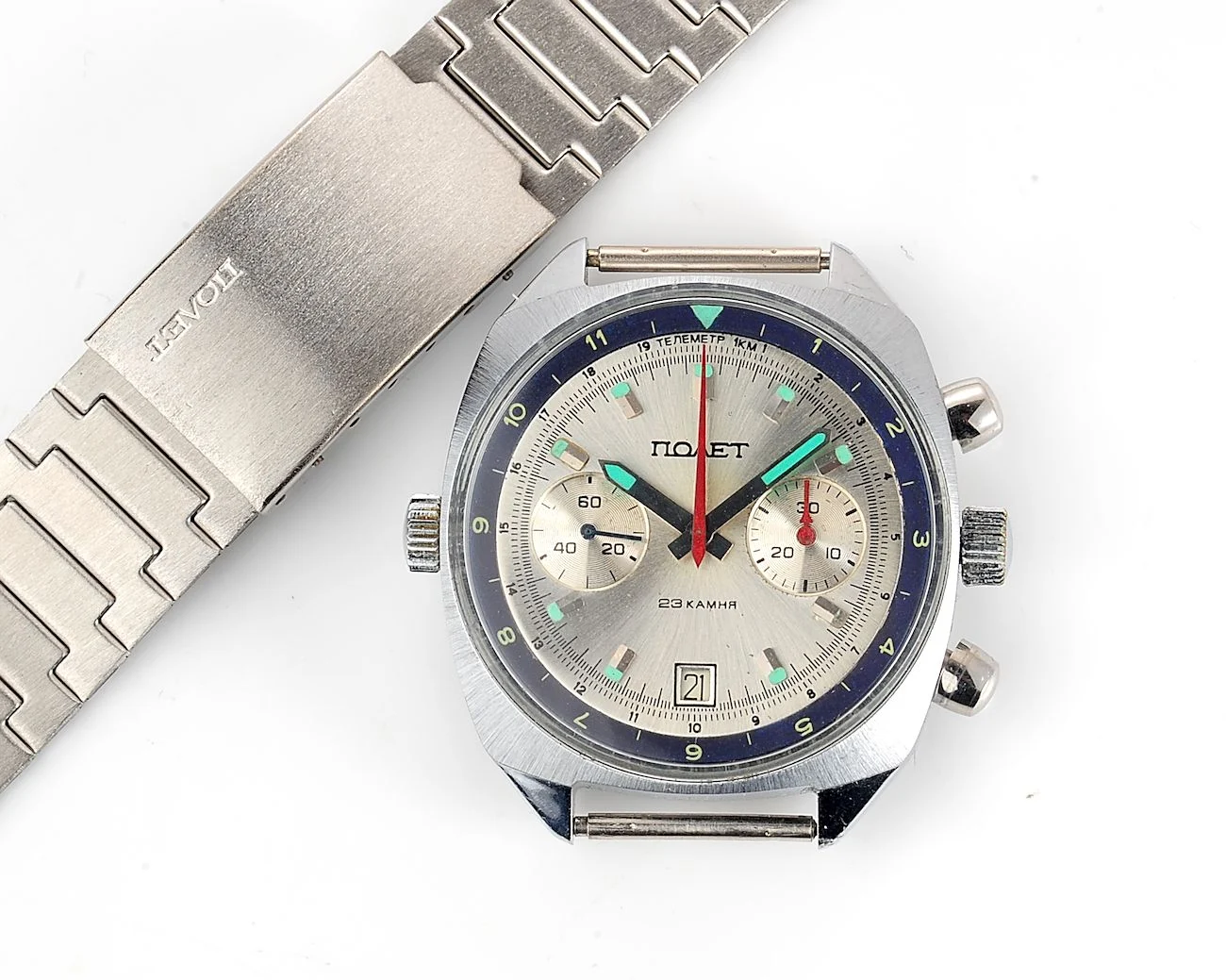 Poljot Chronograph 3133, Cyrillic Полет dial!