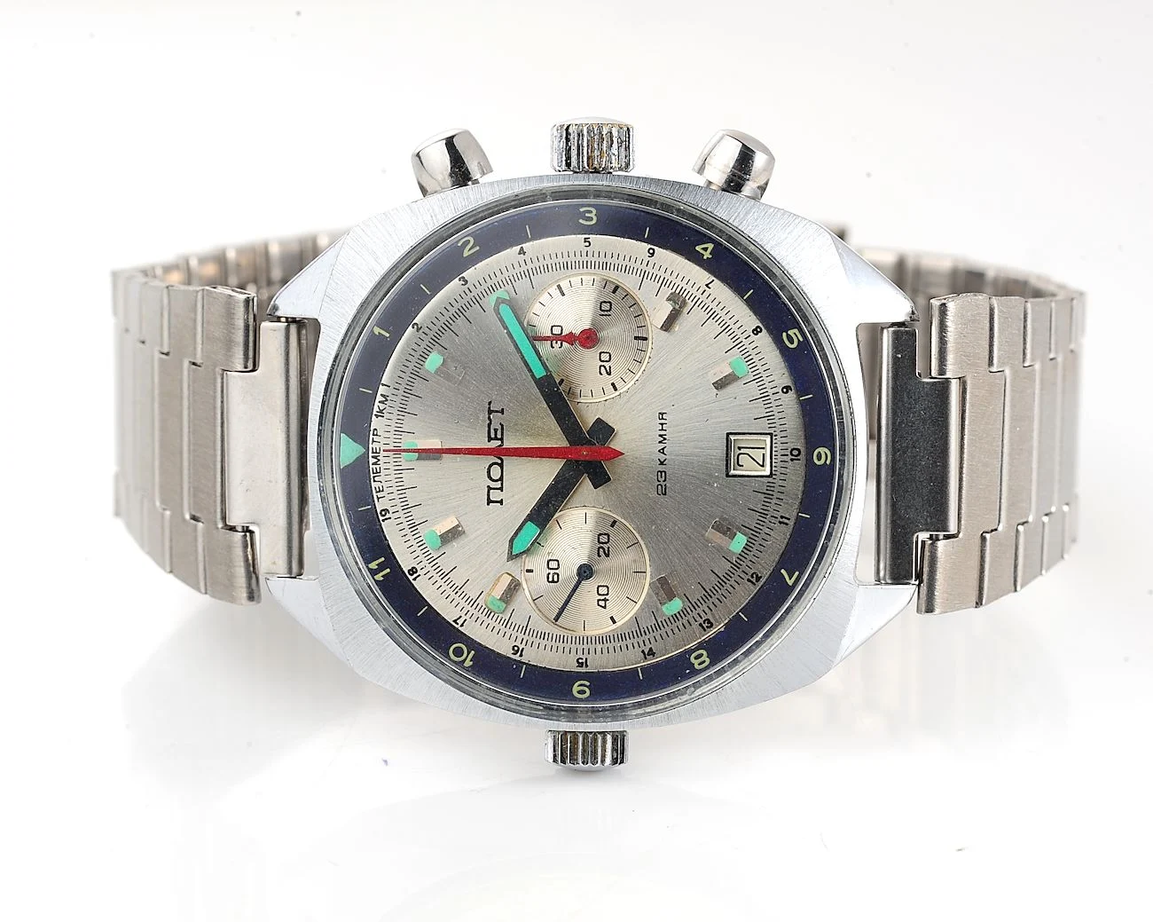 Poljot Chronograph 3133, Cyrillic Полет dial!