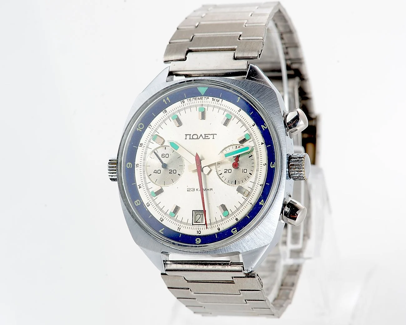 Poljot Chronograph 3133, Cyrillic Полет dial!