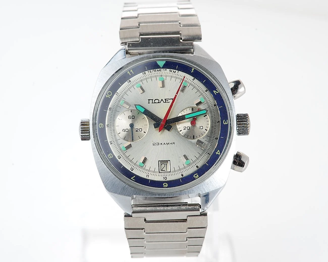Poljot Chronograph 3133, Cyrillic Полет dial!