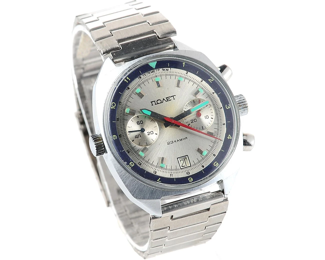 Poljot Chronograph 3133, Cyrillic Полет dial!