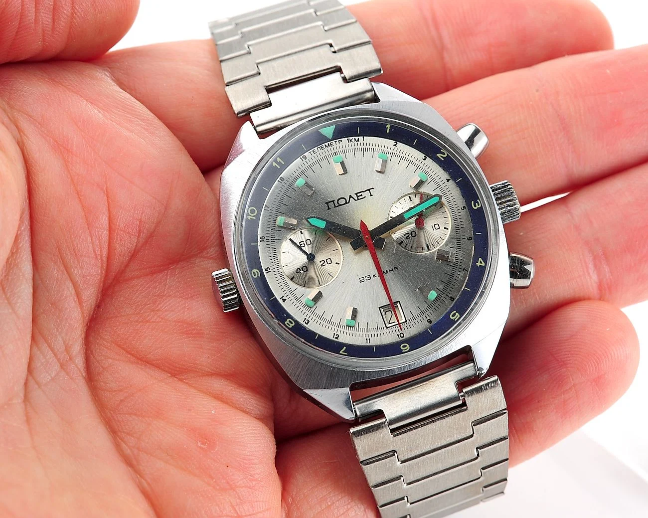 Poljot Chronograph 3133, Cyrillic Полет dial!