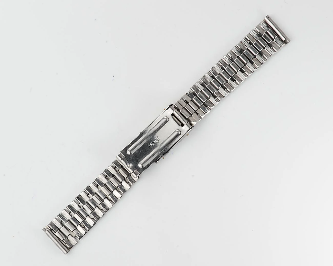 Vintage Soviet stainless steel 18mm watch bracelet with Leningrad buckle