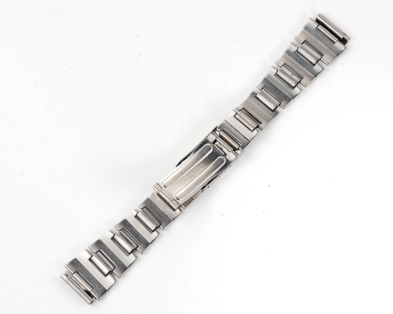 Vintage Soviet stainless steel 18mm watch bracelet with Olympic buckle