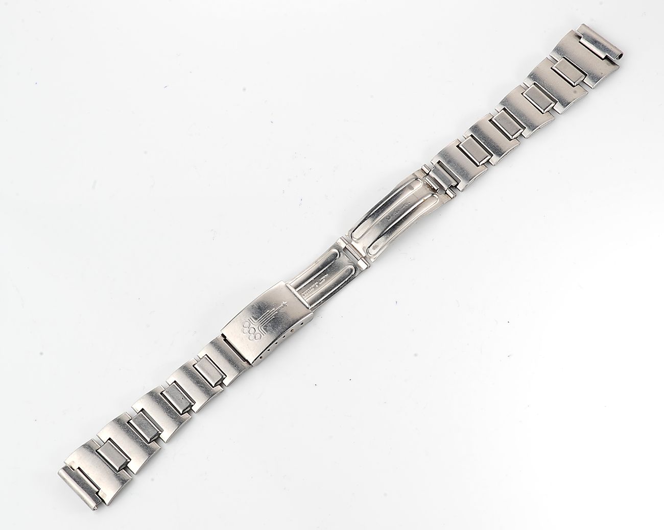 Vintage soviet stainless steel 18mm watch bracelet with Olympic buckle