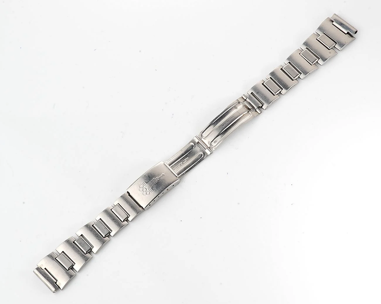 Vintage Soviet stainless steel 18mm watch bracelet with Olympic buckle