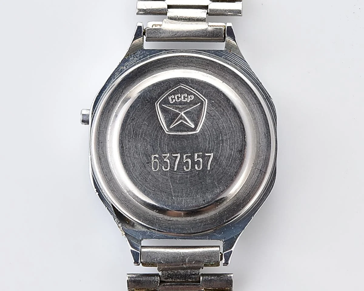 Digital vintage USSR wristwatch Electronika-5 with stainless steel bracelet for ladies