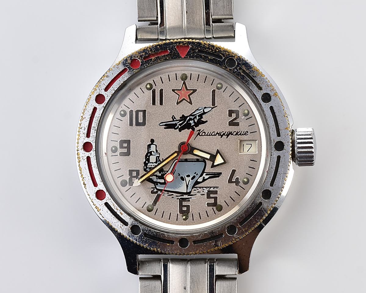 Vostok Amphibia with self-winding mechanical movement feat. Admiral Kuznetsov aircraft carrier