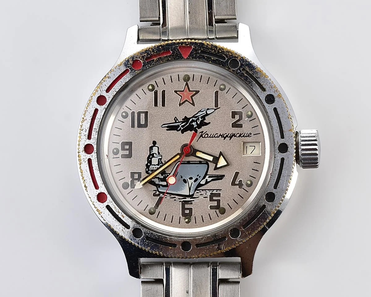 Vostok Amphibia with self-winding mechanical movement feat. Admiral Kuznetsov aircraft carrier